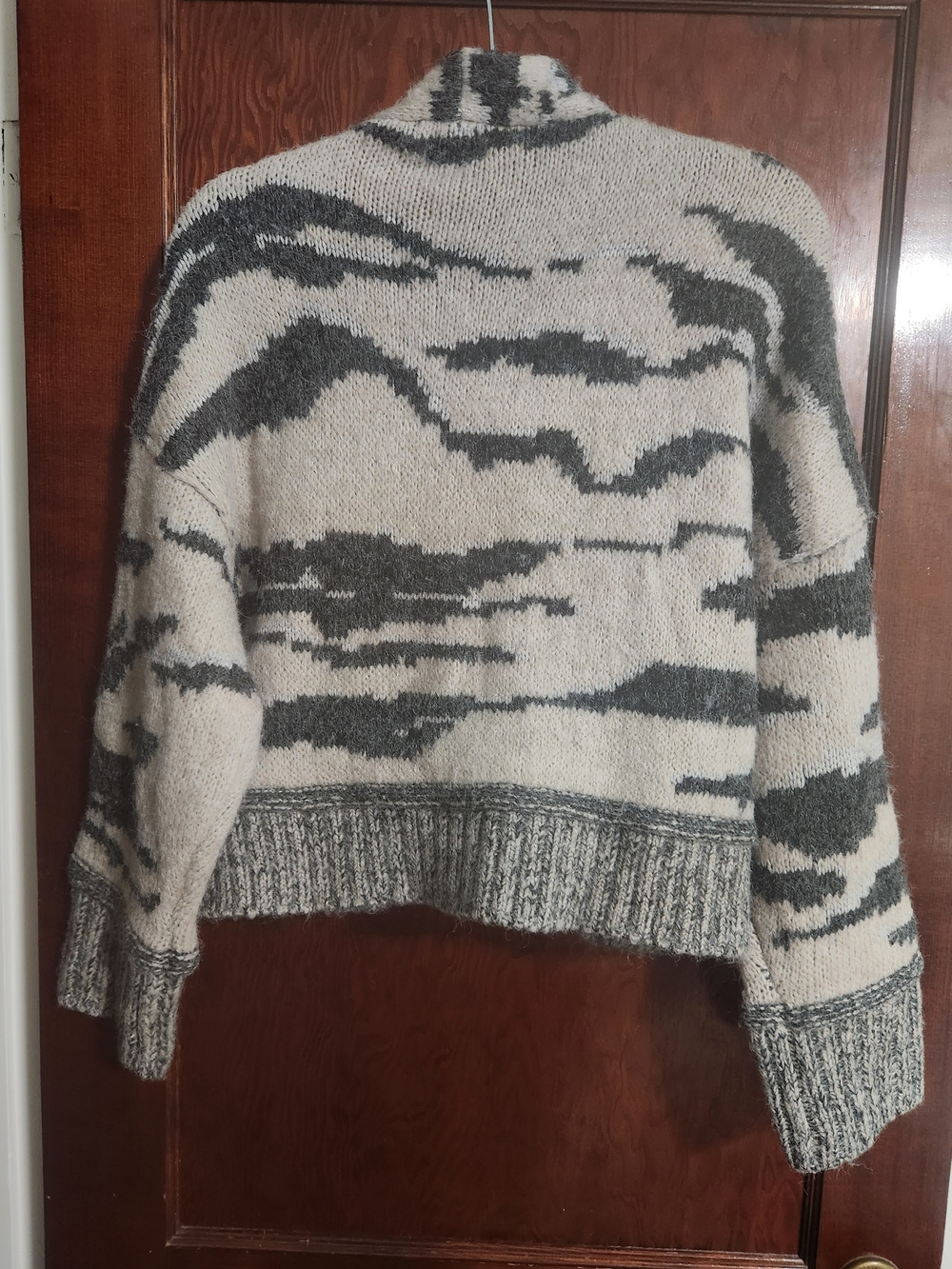 Anthropologie Pilcro Animal Print Cardigan Sweater XS NWT Zebra Tiger Open Front - Picture 3 of 5